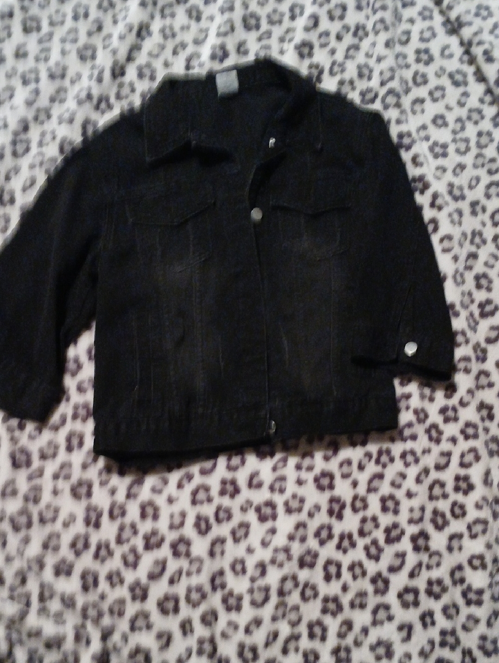 Black Jean Jacket - Women’s Classic Distressed Denim Coat